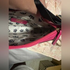 Juicy Couture Hot Pink Crossbody Wristlet with Gold Hardware